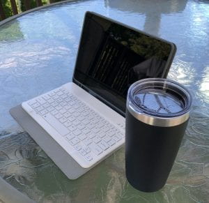 ipad with cup