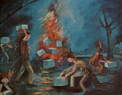 Painting Depicting the Greenwich Tea Burning