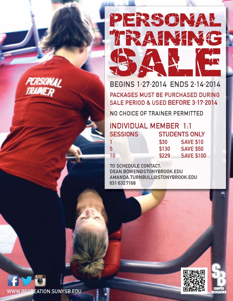 Campus Recreation Fitness & Wellness Personal Training Student SALE!