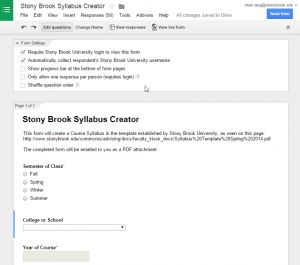 Stony Brook Syllabus Creator Google Form