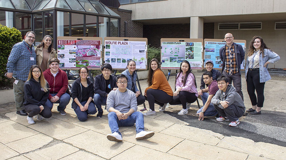 SoMAS Students’ Environmental Design Project Reimagines Shop Red West Plaza 