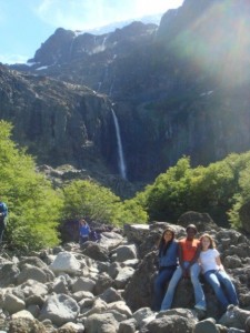 Isabella hiking in Argentina (far right).