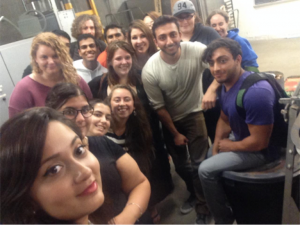 Many of the Fall 2014 worm lab students gathered in Stony Brook University's Life Science Greenhouse.